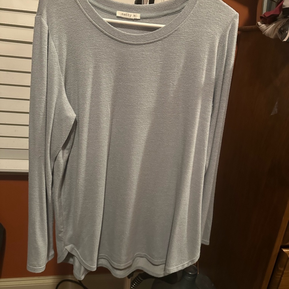 Matty M Heather Sky Blue Knit Top
